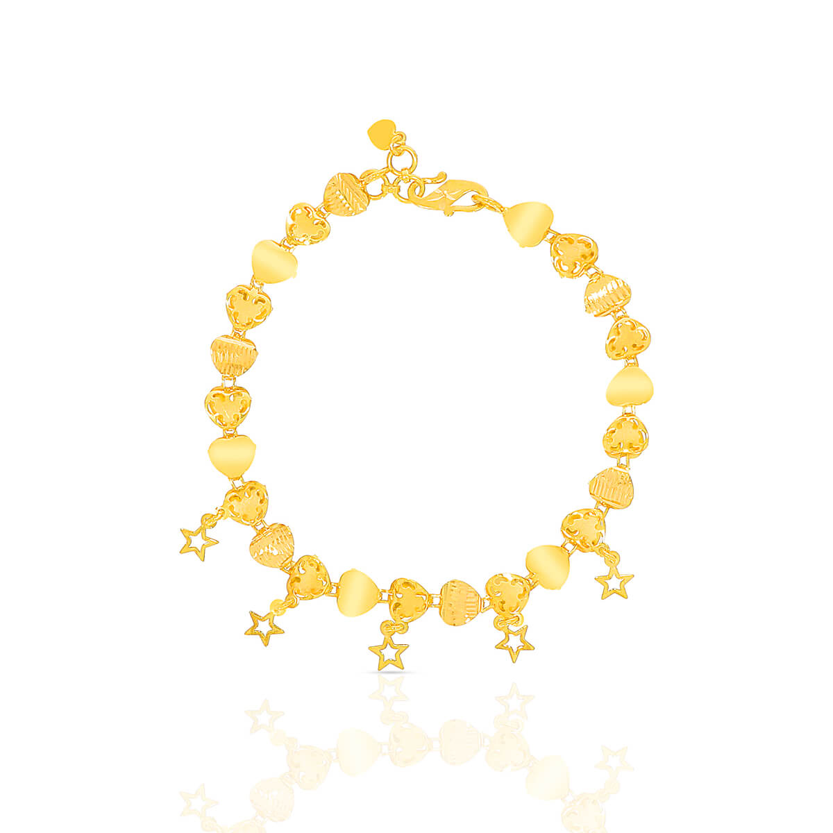 Fashionable Gold Charm Bracelet