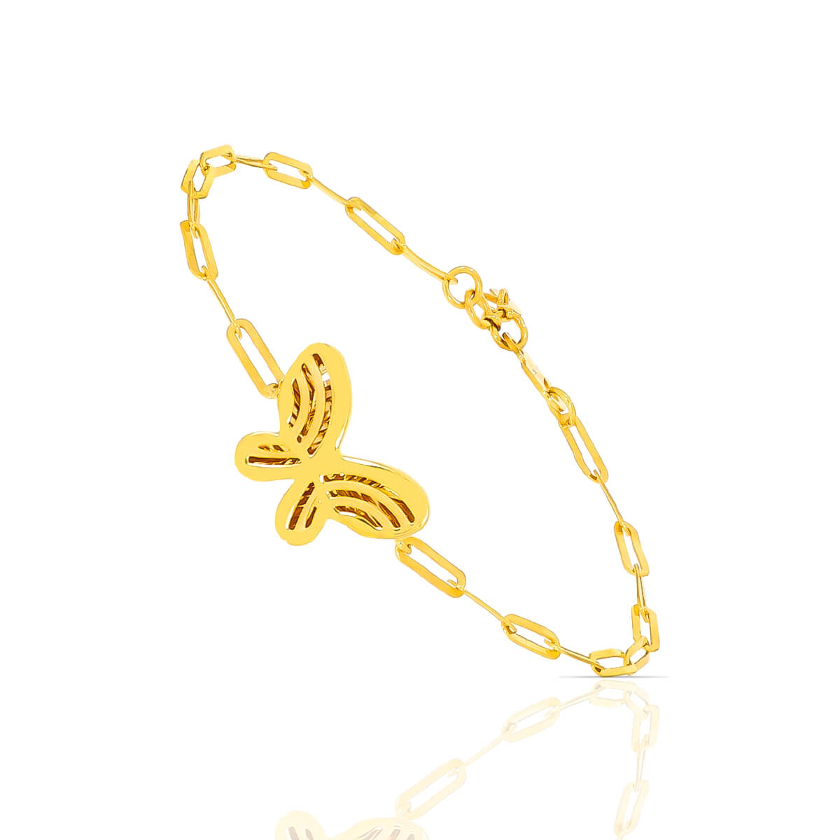 Chic Laser-Cut Gold Butterfly Bracelet with Free Gold Coin