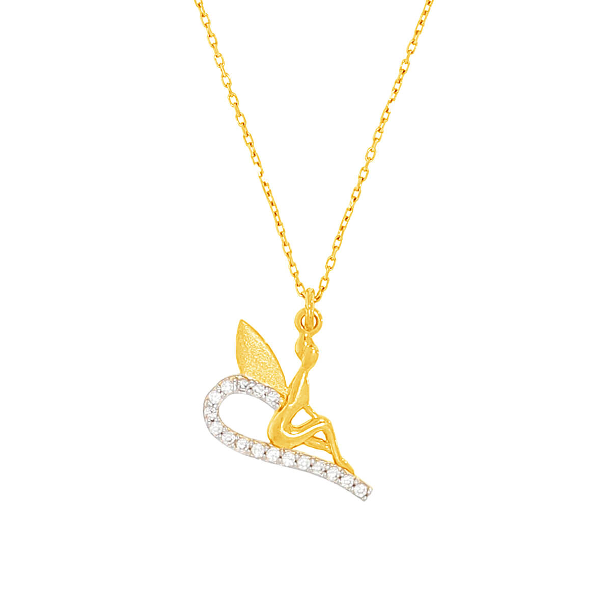 Angle Charm Gold Chain with Free Gold Coin