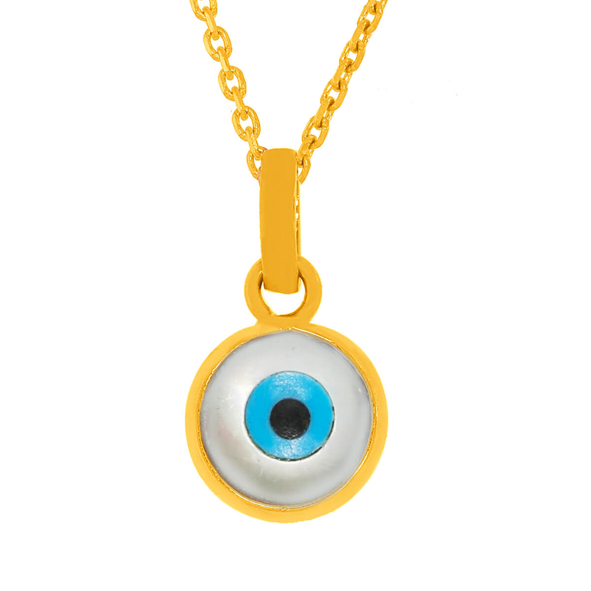 Round Evil Eye Gold Chain with Pendant