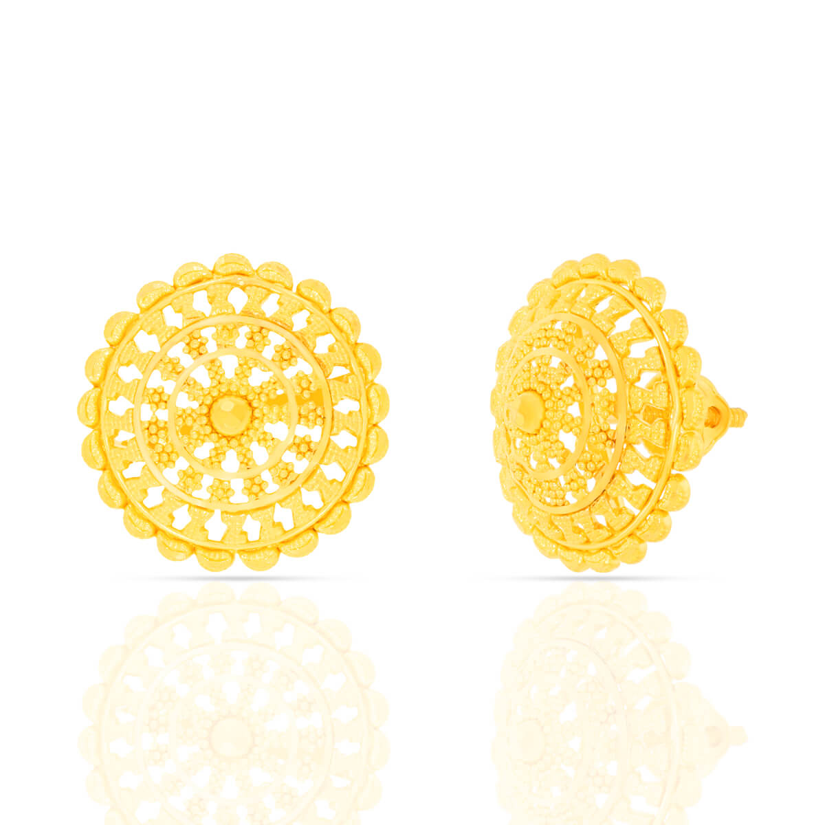 Cultural Gold Tops Earrings with Free Gold Coin