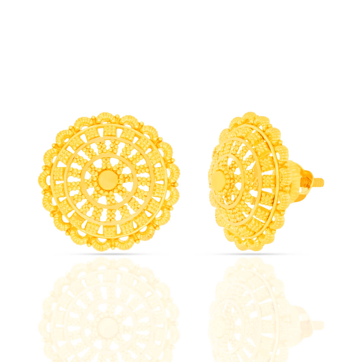 Traditional Gold Button Earrings