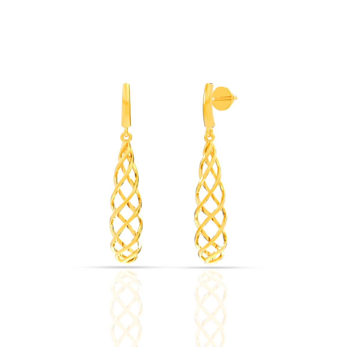 Golden Twirl Dangle Earring with Free Gold Coin