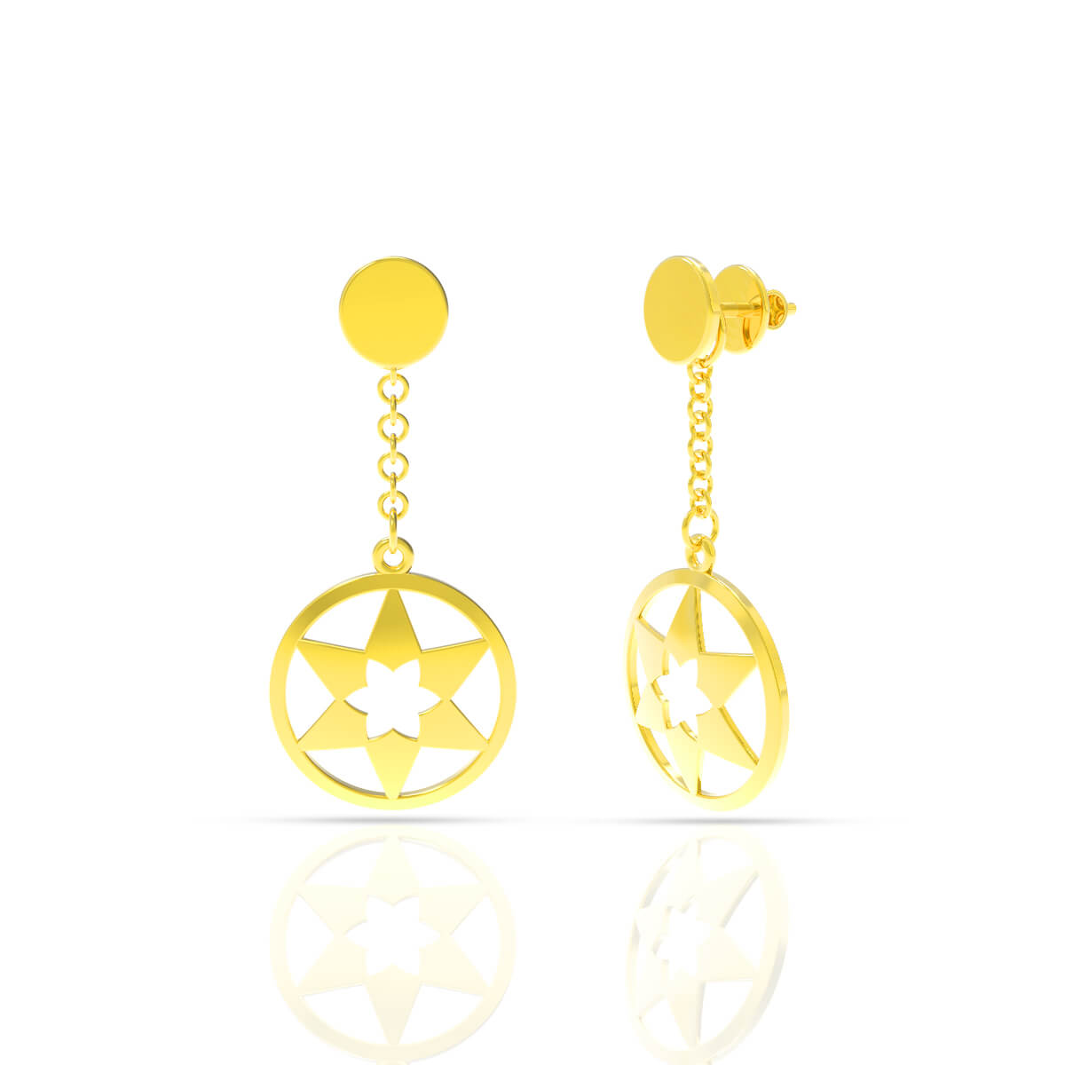 Shimmering Gold Hanging Earrings