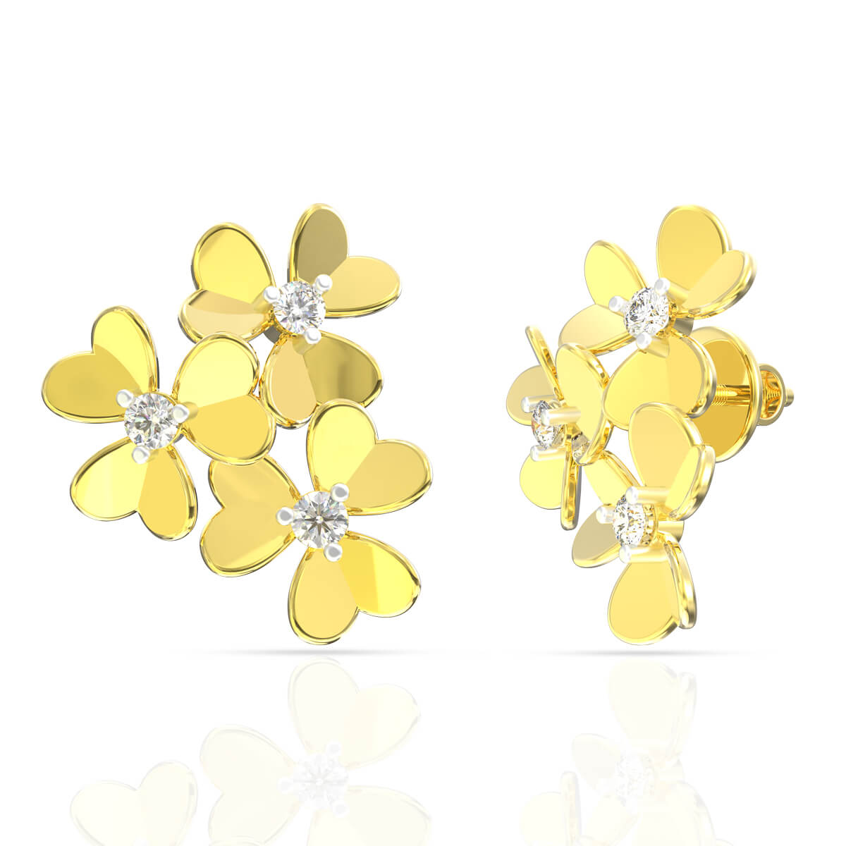 Petite Floral Gold Earring