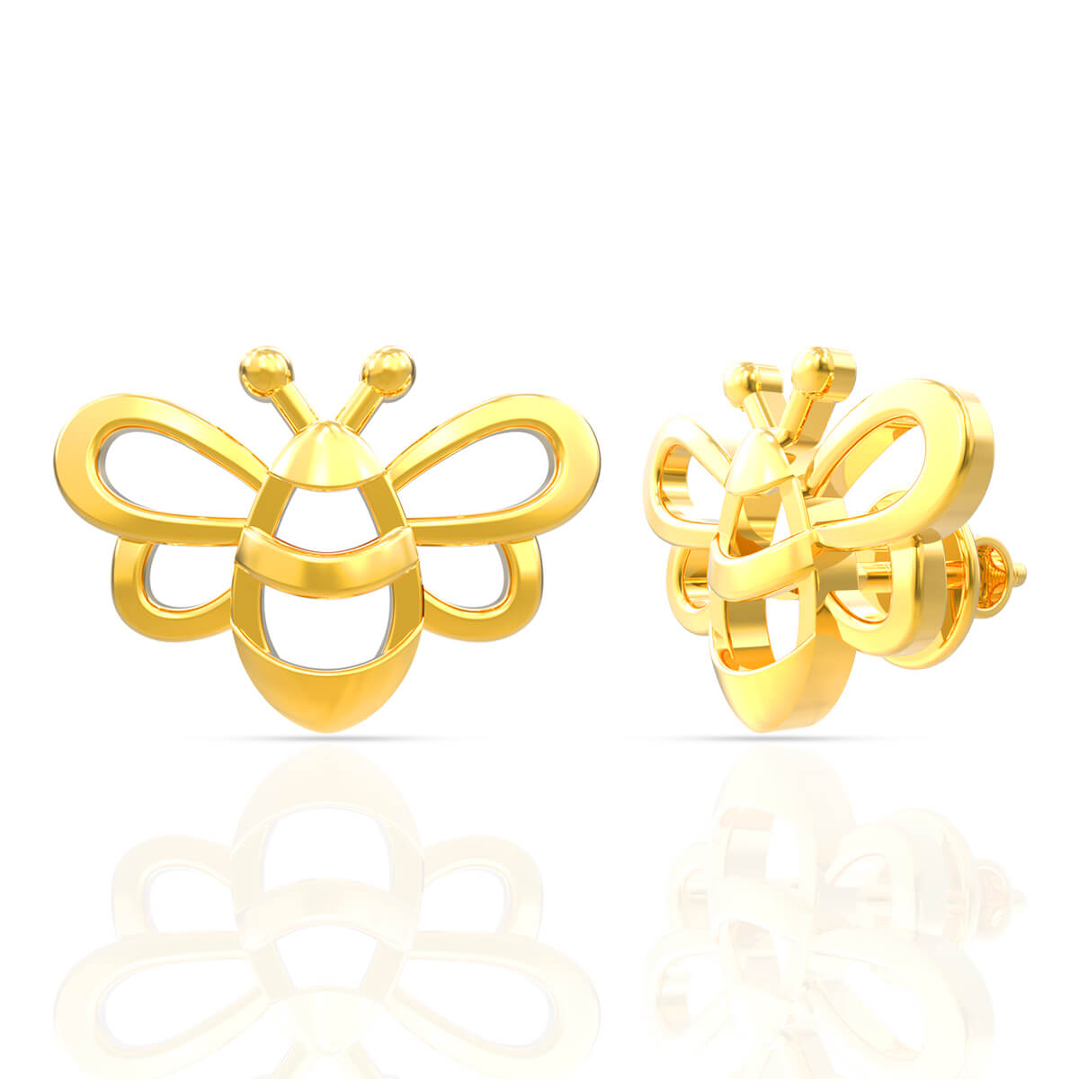 Golden Buzz Honeybee Stud Earring