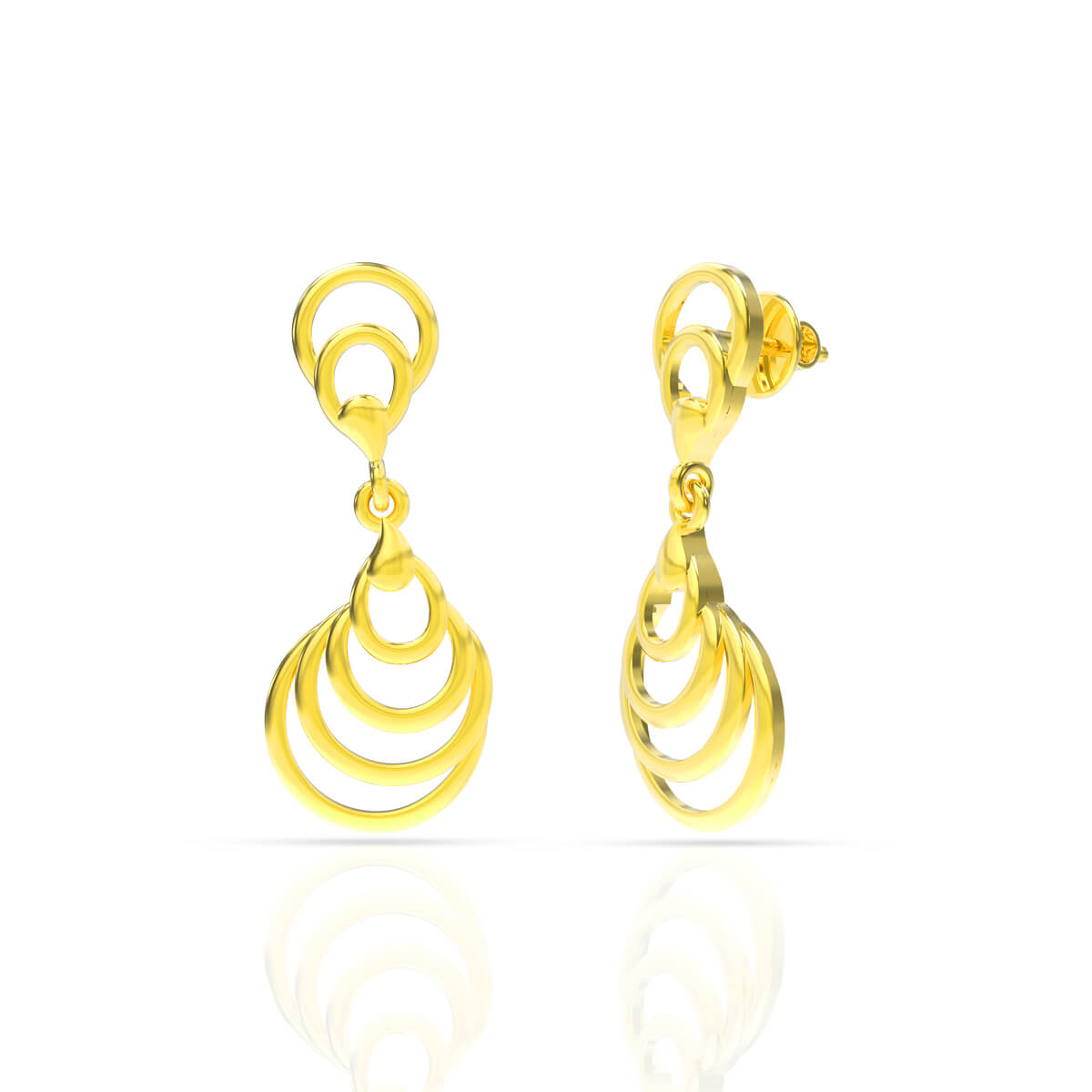 Lustrous Gold Dangle Earrings with Free Gold Coin