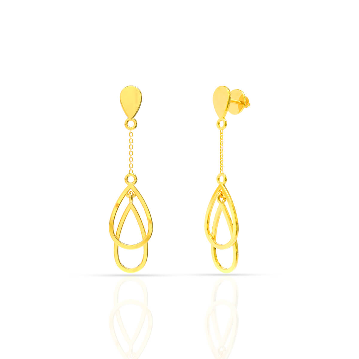 Lustrous Gold Dangle Earrings with Free Gold Coin