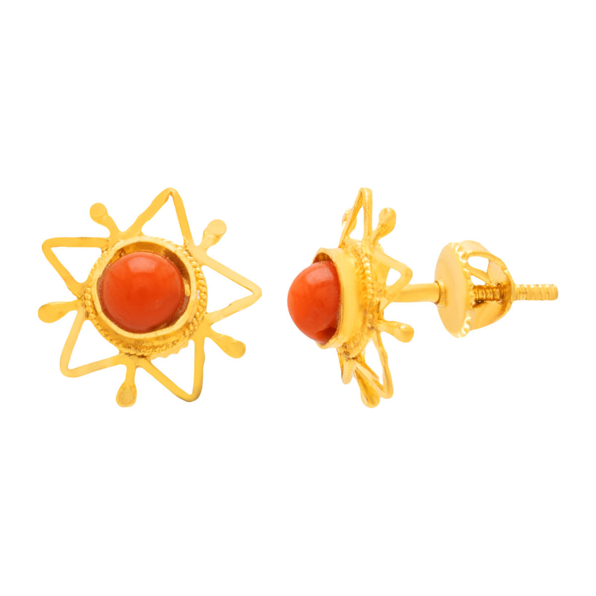 Charming Orb Gold Earrings with Free Gold Coin