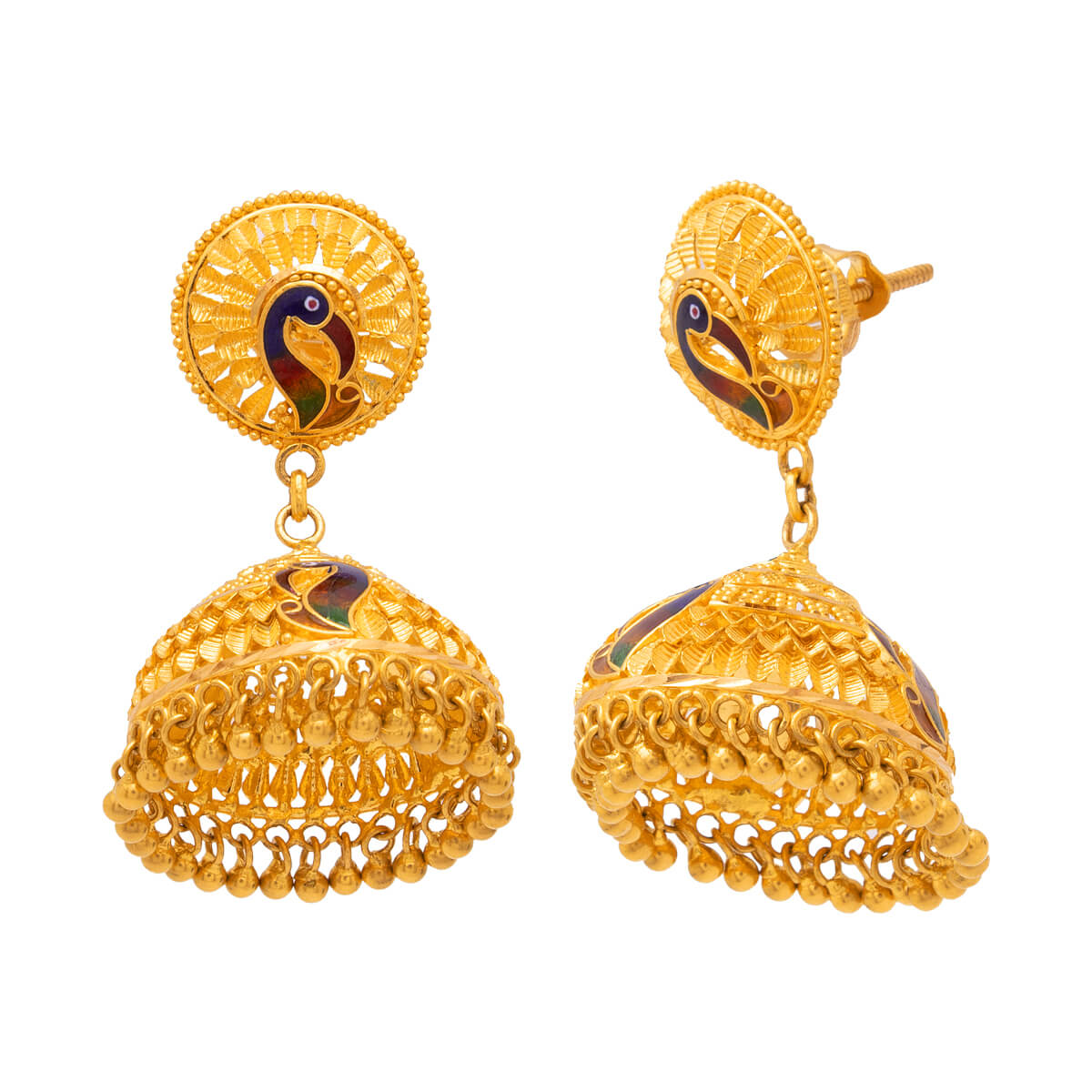 Piura Stunning Gold Jhumka Earring with Free Gold Coin