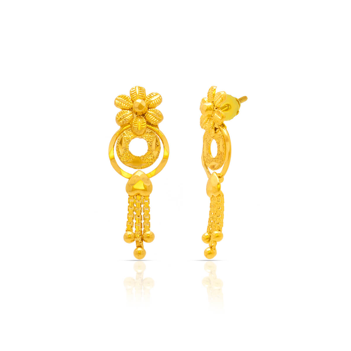 Gold Earrings with Free Gold Coin