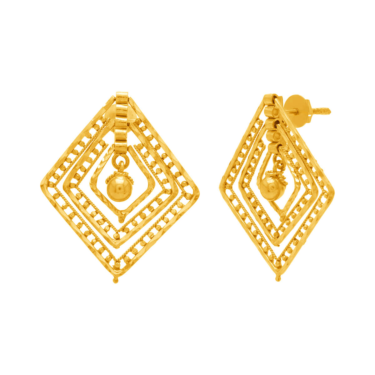 Divyani Eminent Gold Earring with Free Gold Coin