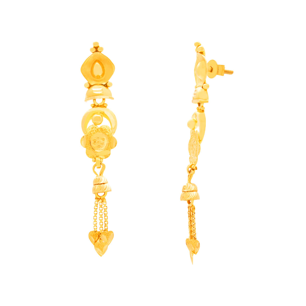 Anay Gold Earrings with Free Gold Coin