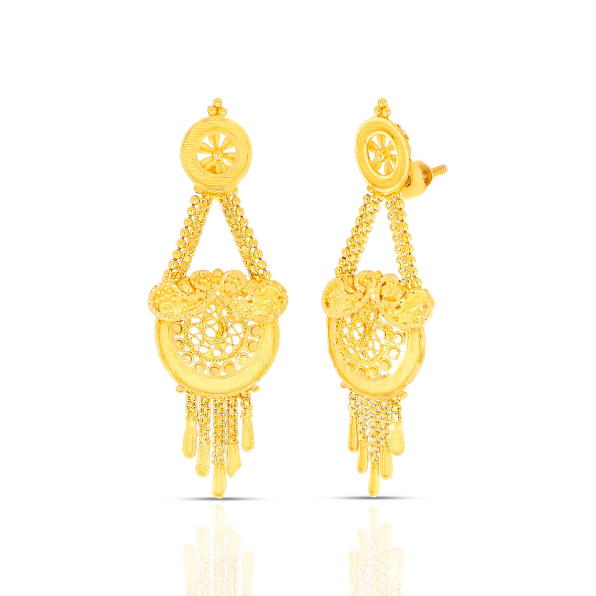 Gold Earrings with Free Gold Coin