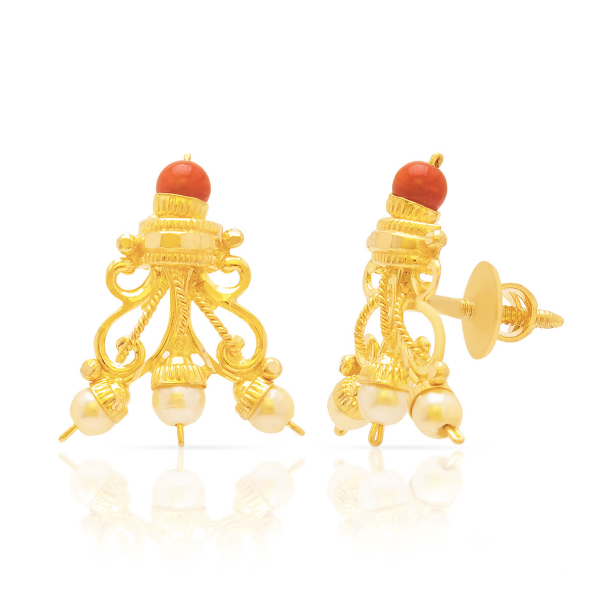 Gold Earrings with Free Gold Coin