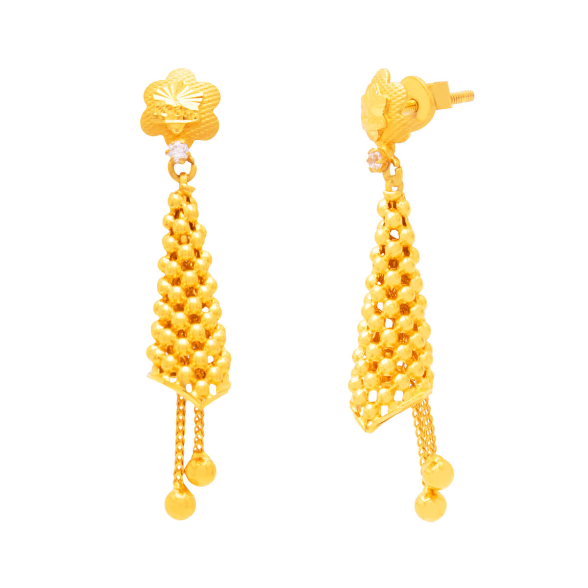 Radiant Rays Gold Earrings with Free Gold Coin