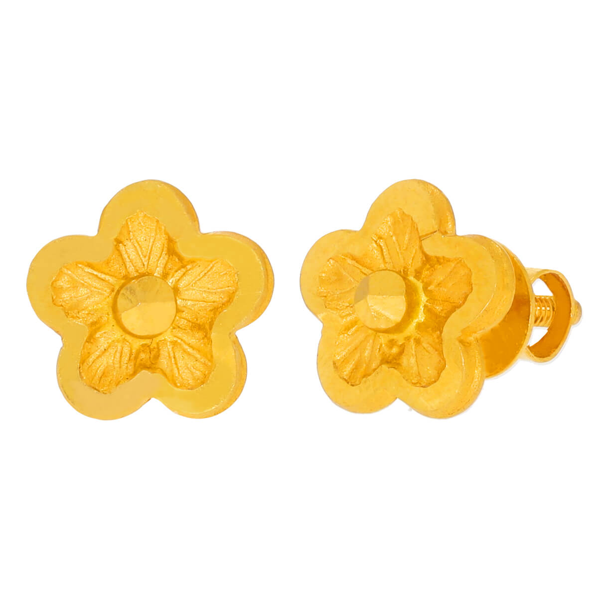 Floralbliss Gold Earring with Free Gold Coin