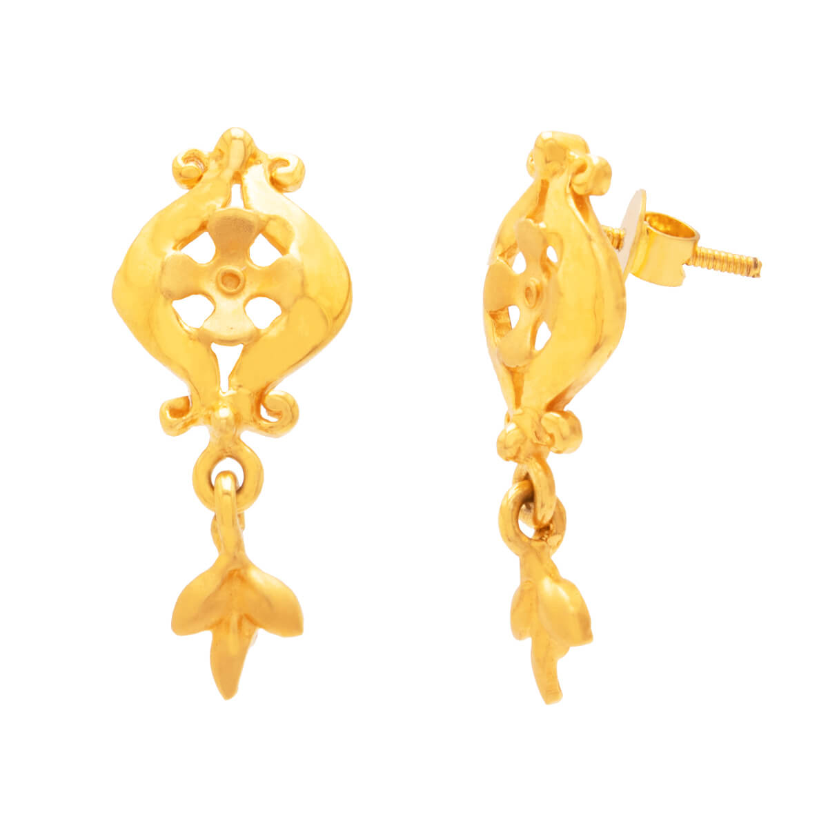 Captivating Yellow Gold Drop Earrings with Free Gold Coin