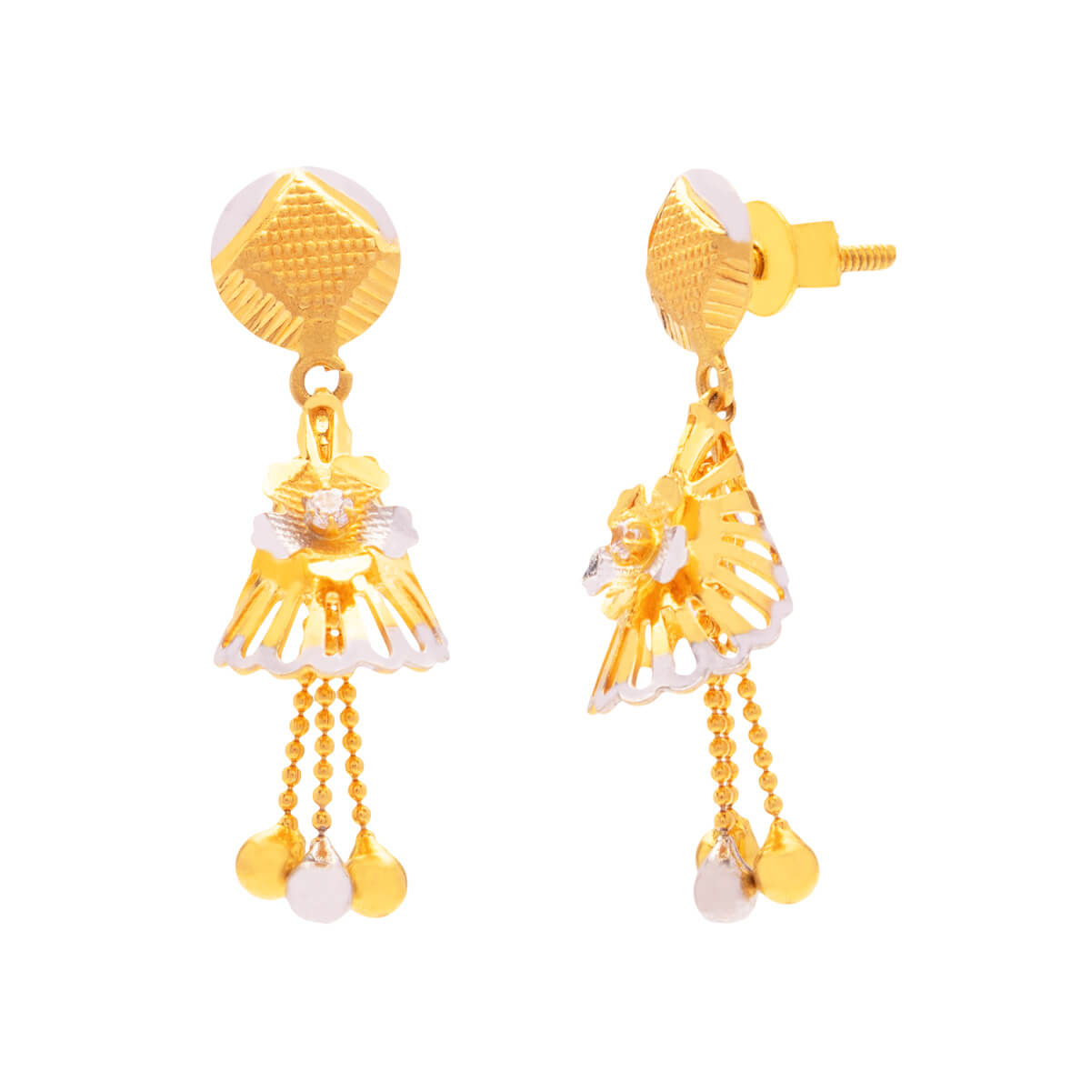 Nityash Gold Earrings with Free Gold Coin