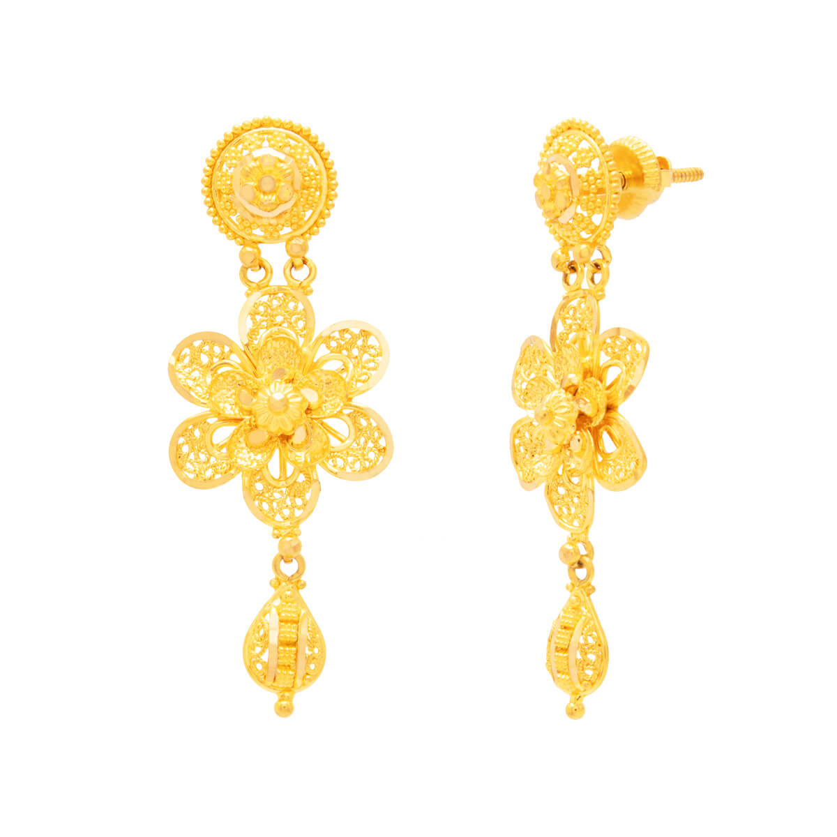 Gold Earrings with Free Gold Coin