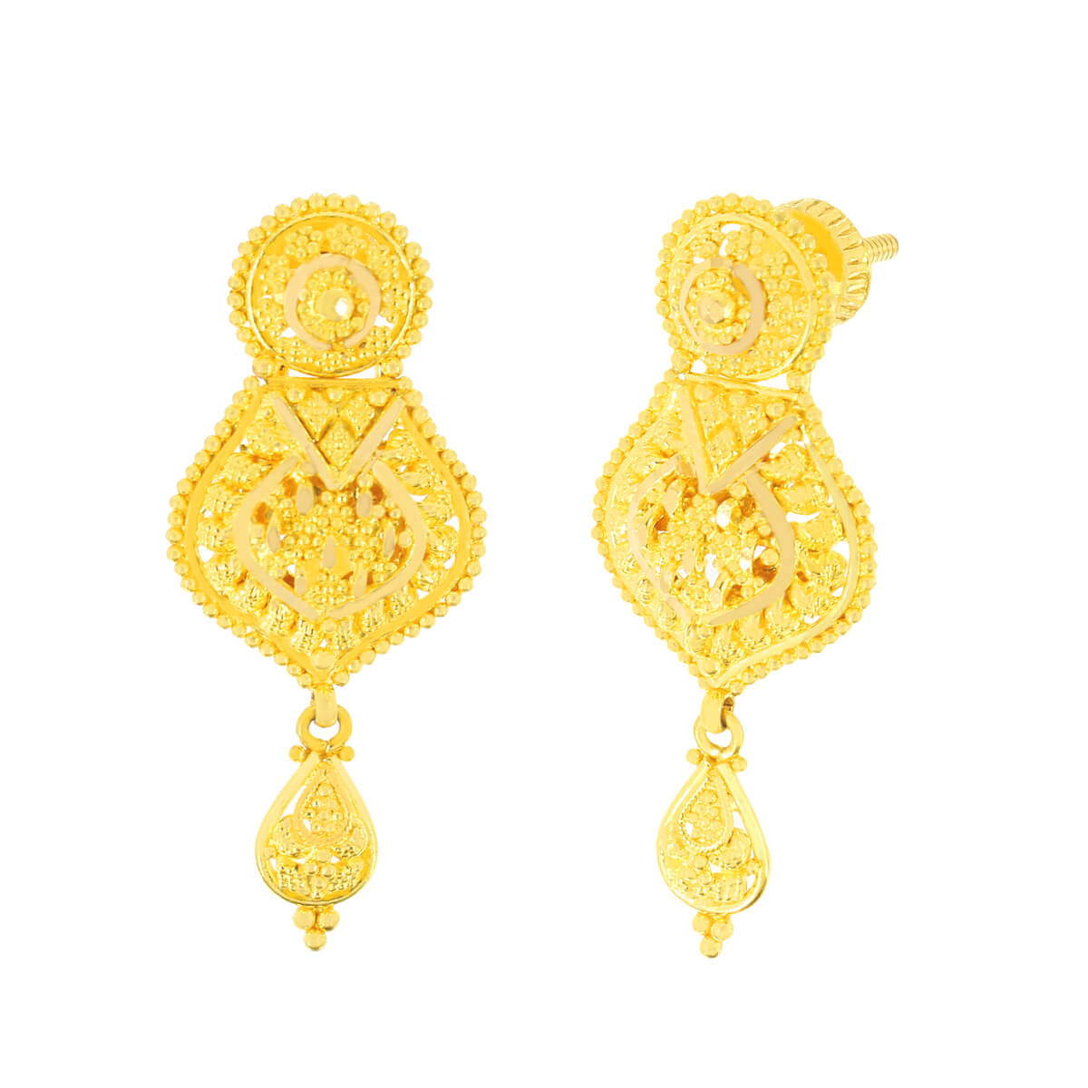 Golden Serenade Gold Earrings with Free Gold Coin