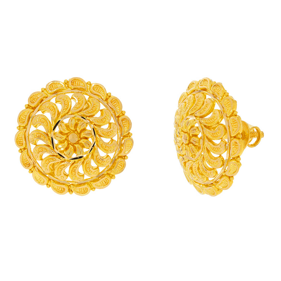 Siya Bloom stud Gold earring with Free Gold Coin