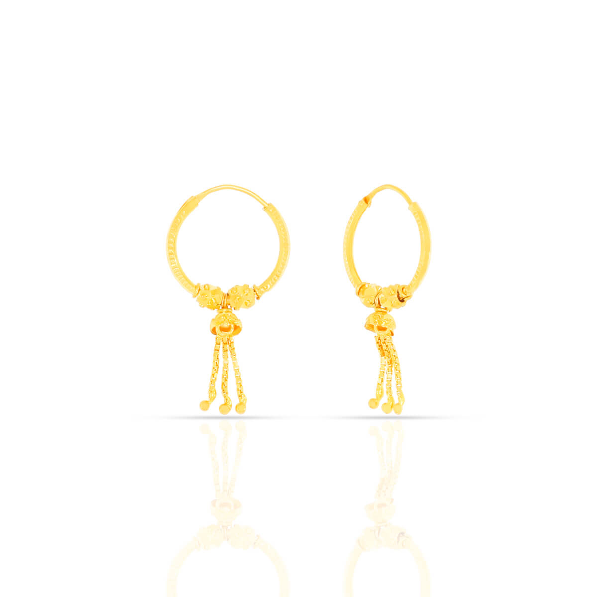 Timeless gold Hoop Earrings with Free Gold Coin