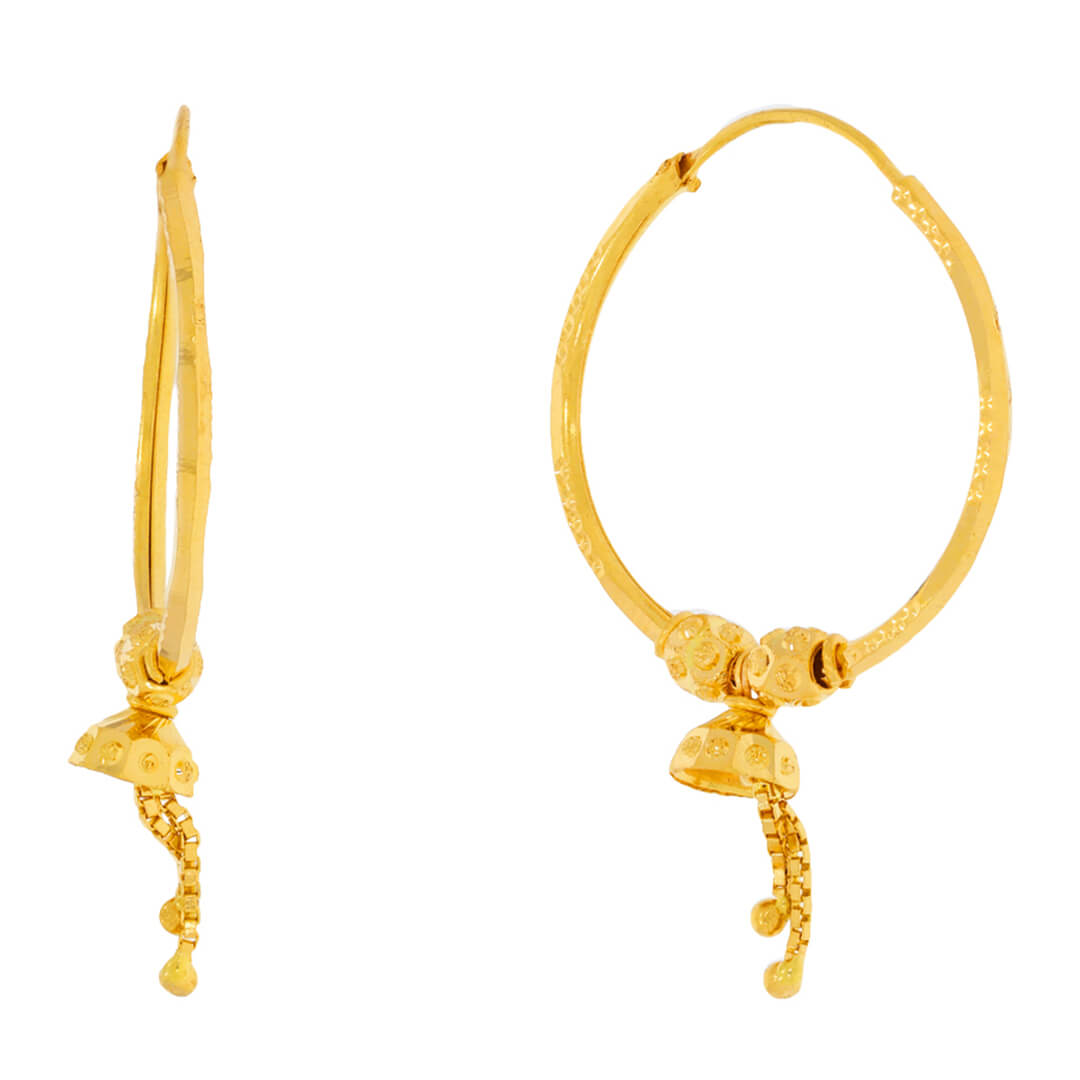 light gold Hoop Earrings with Free Gold Coin