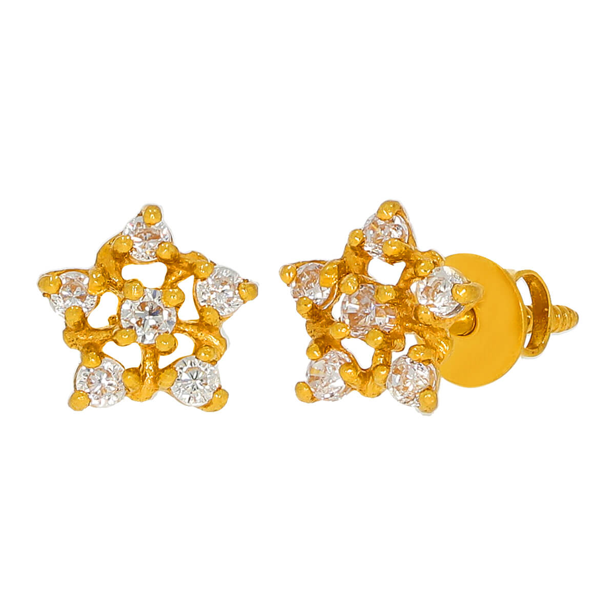 Dazzling Star Gold Earring with Free Gold Coin