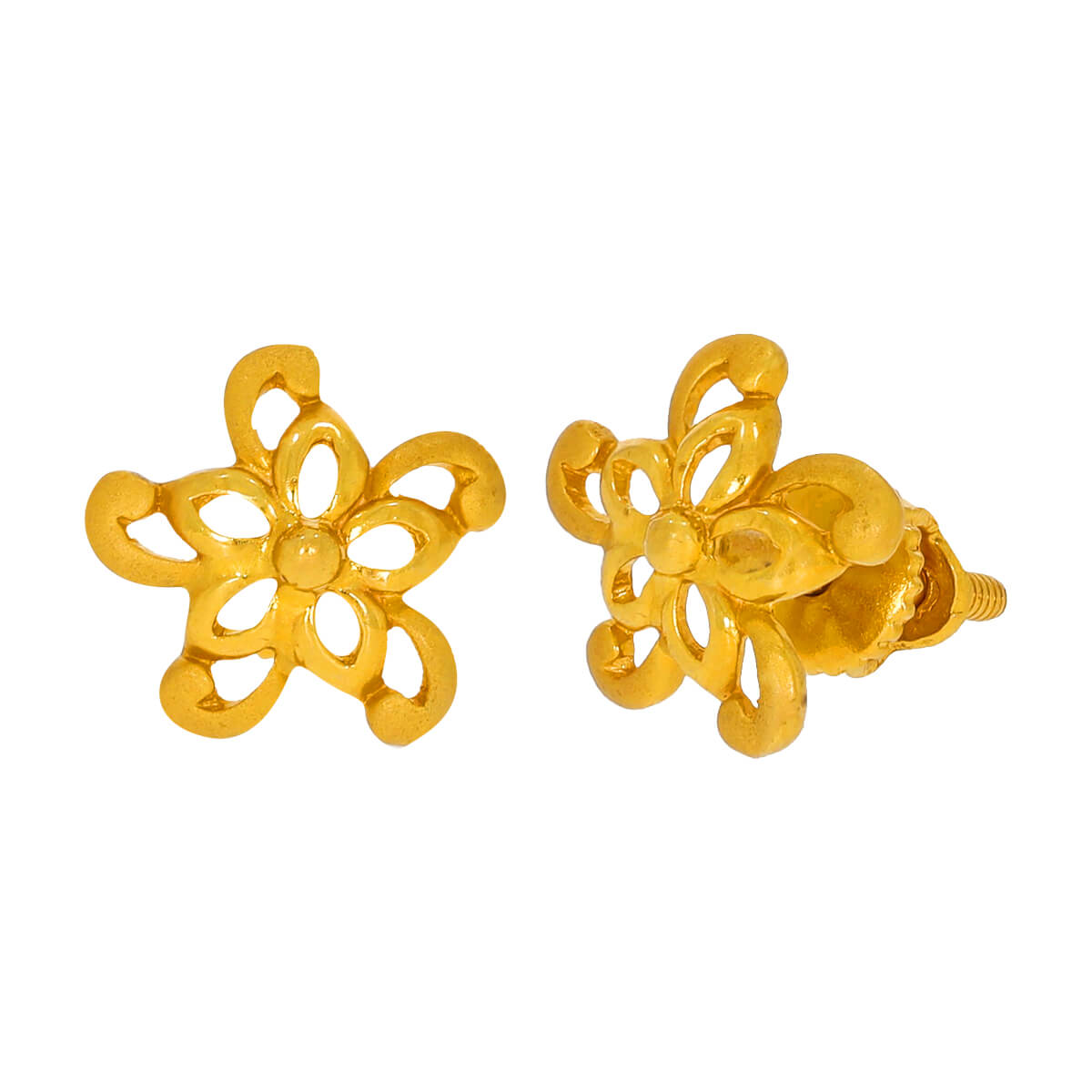 Windy Floral Gold Earring