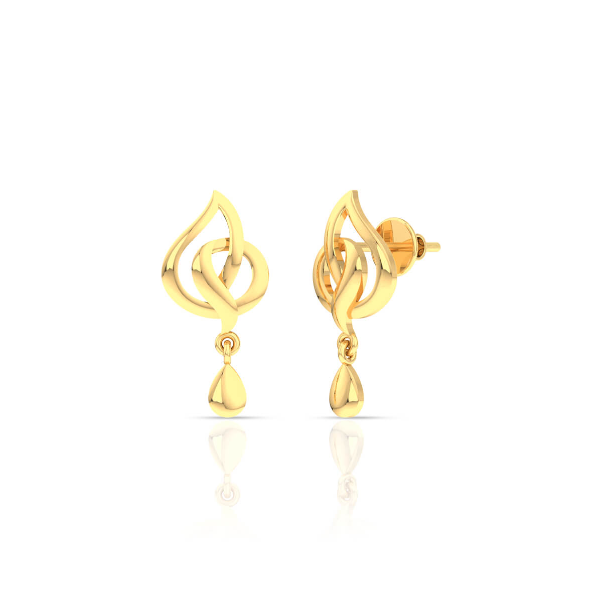 Amber Drop Gold Earring with Free Gold Coin