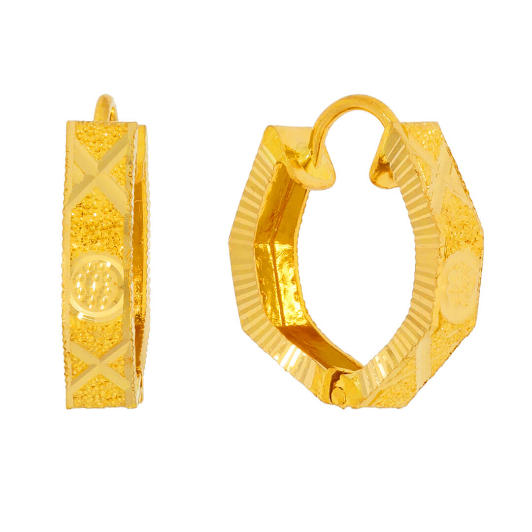 shatcone gold Hoop Earrings with Free Gold Coin