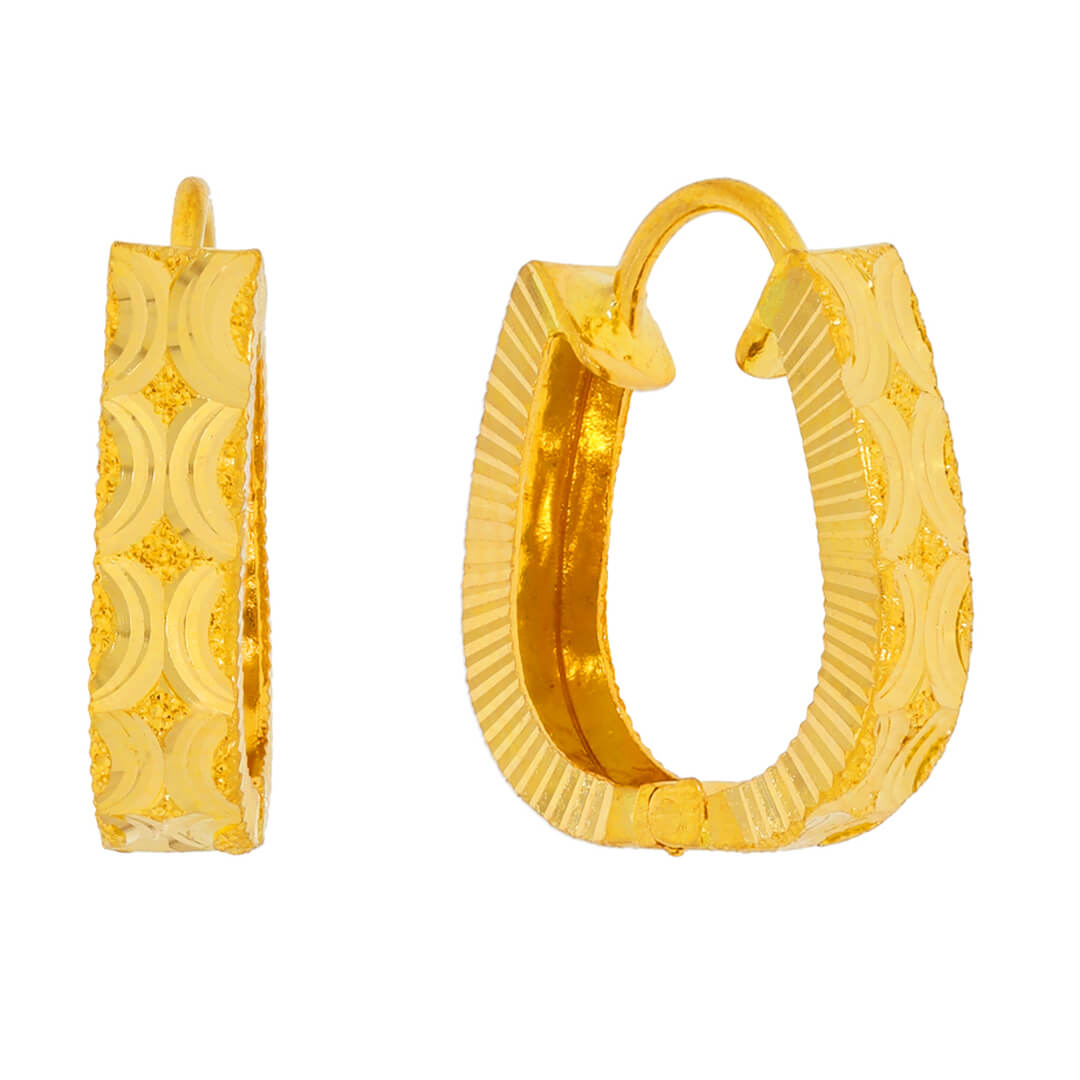 u shape cross gold Hoop Earrings