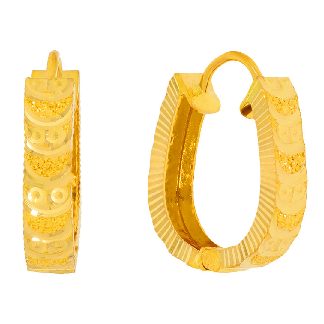 u shape gold Hoop Earrings