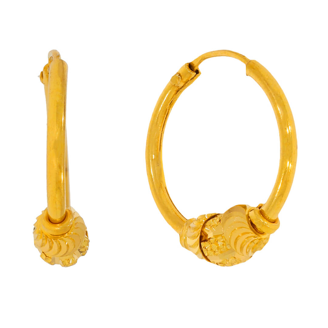 Stunning gold Hoop Earrings with Free Gold Coin