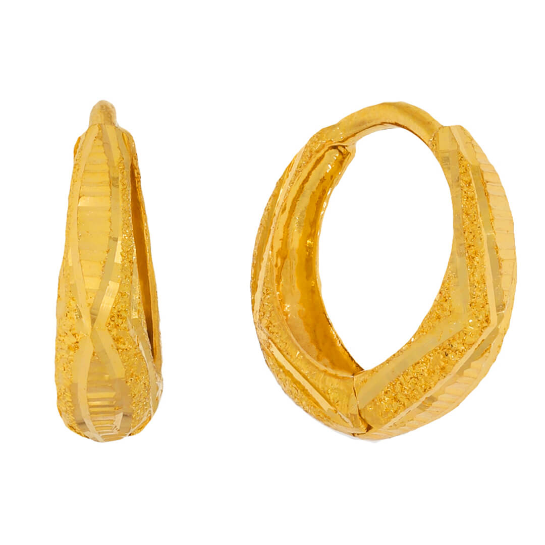 o shape gold Hoop Earrings