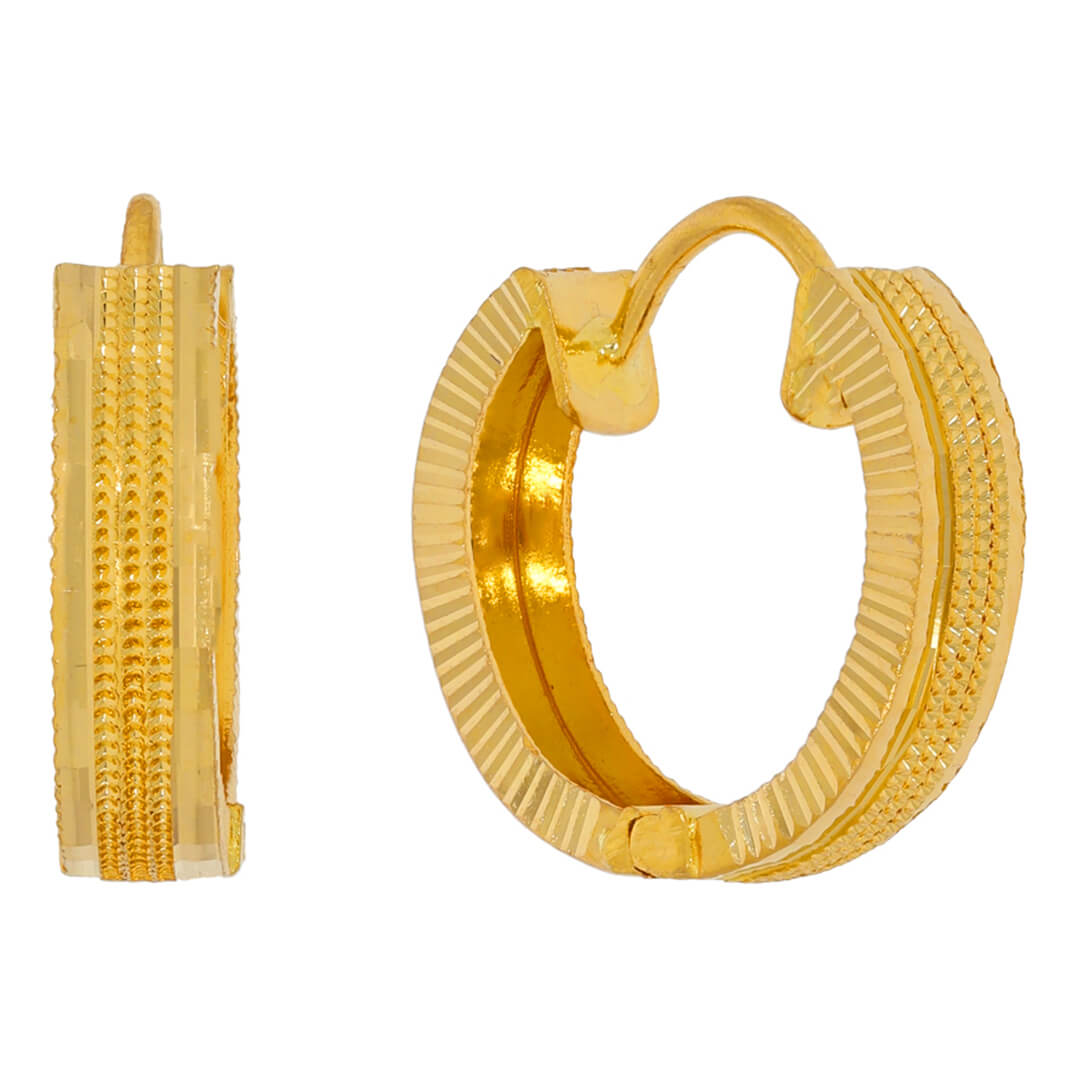 Minimalist gold Hoop Earrings with Free Gold Coin