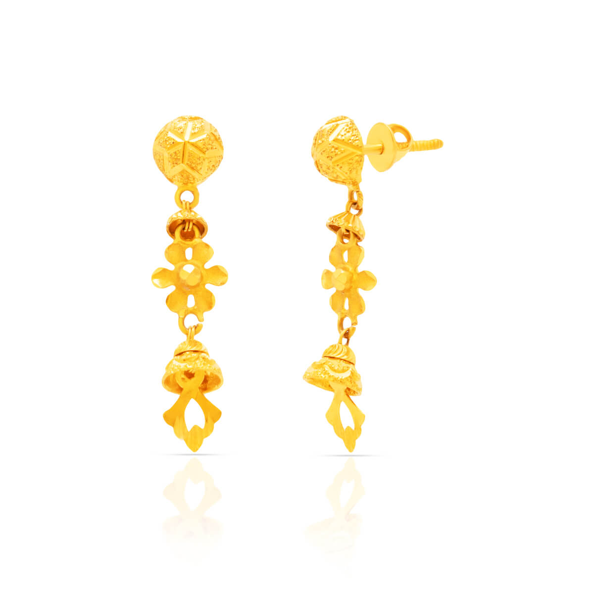 Gold Earrings with Free Gold Coin