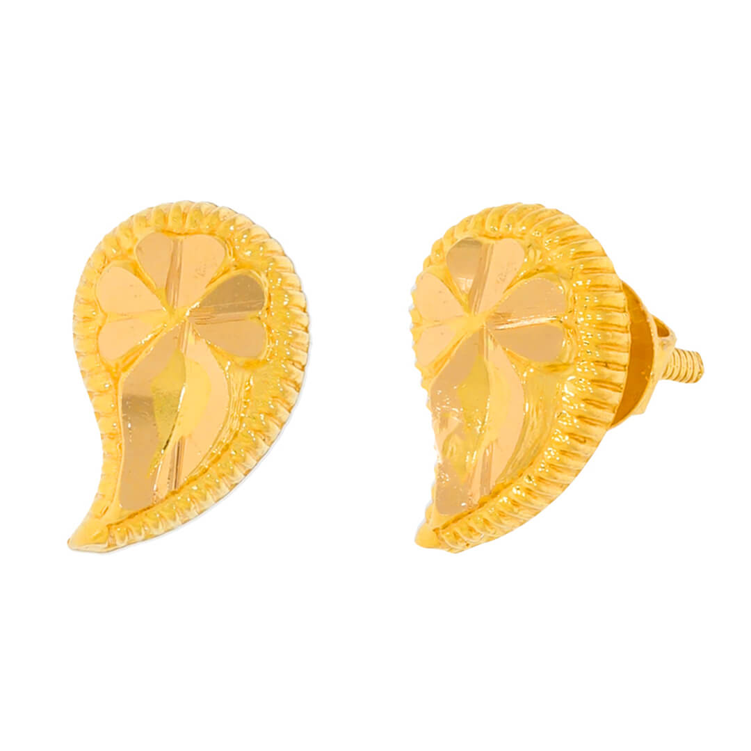 Bevan stud gold earring with Free Gold Coin