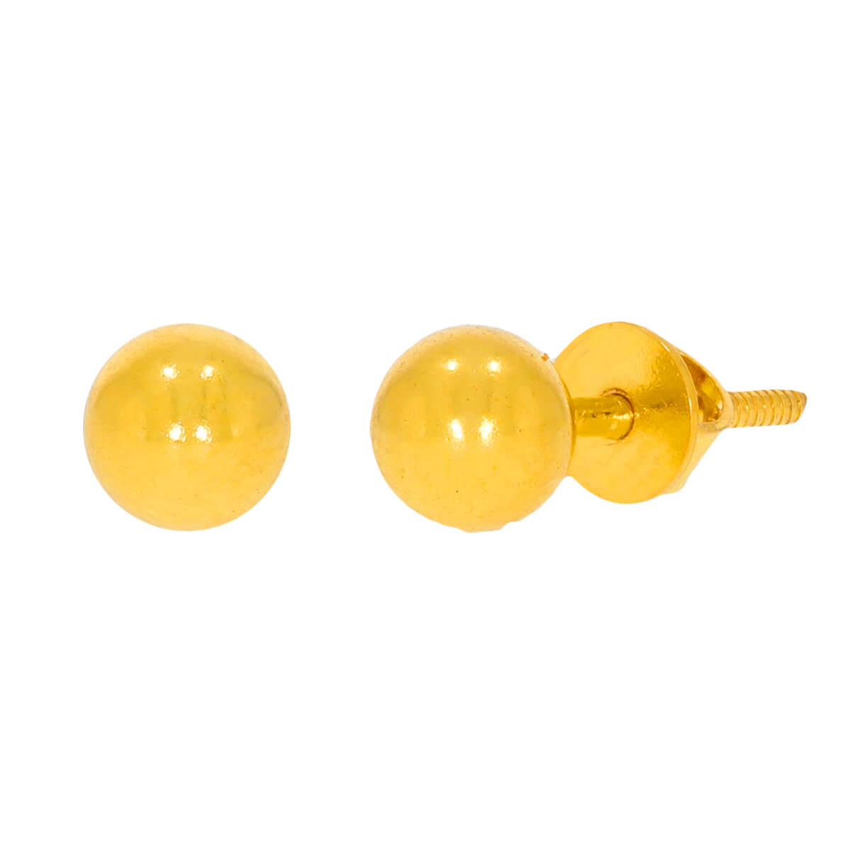 Button gold earring with Free Gold Coin