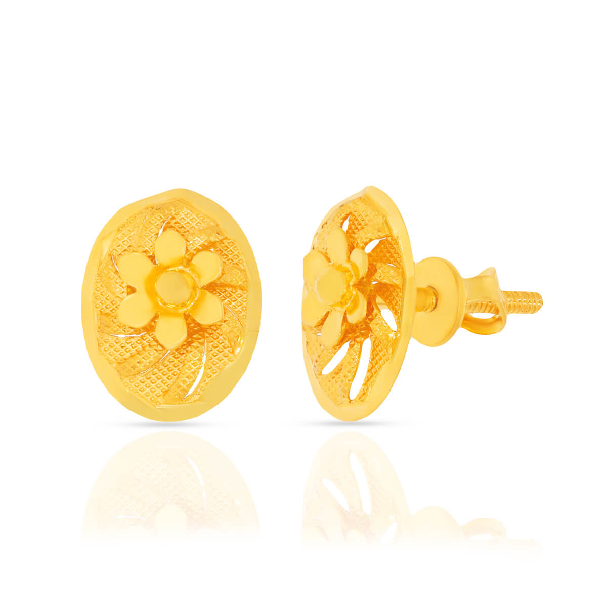 Sparkling Floral Gold Earring