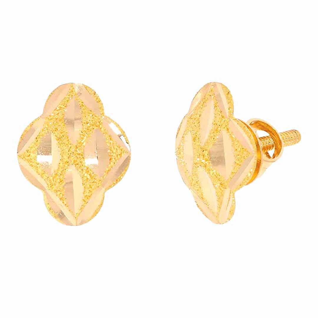 Yeva stud gold earring with Free Gold Coin