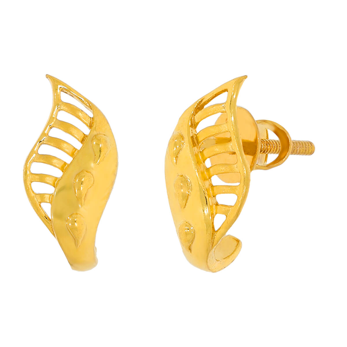 Classic Leaves gold earring with Free Gold Coin