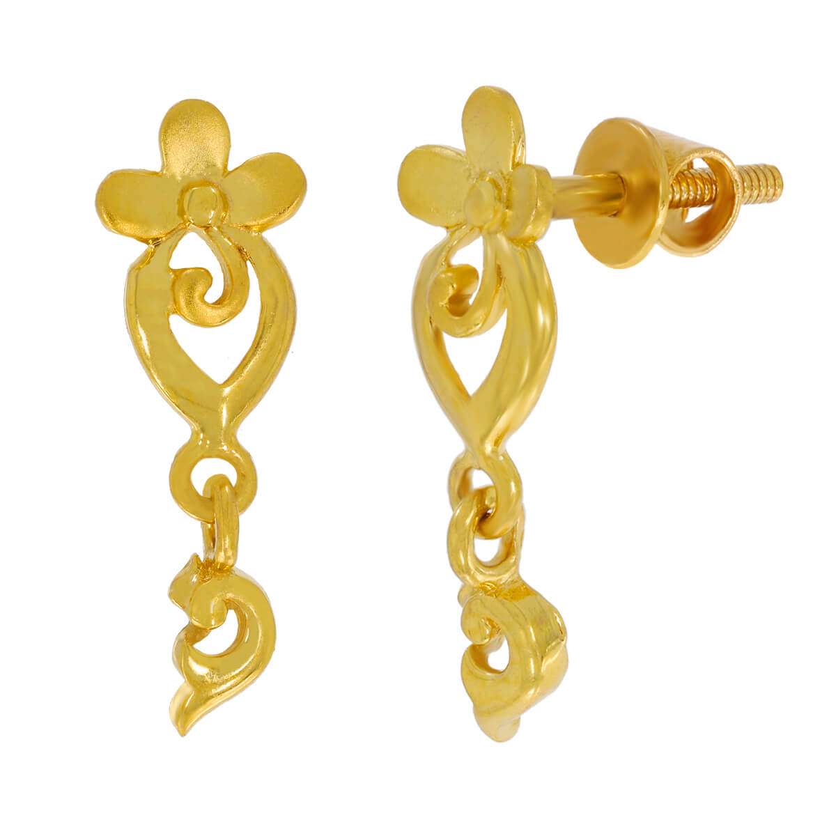 Sway Floret Drop gold earring with Free Gold Coin