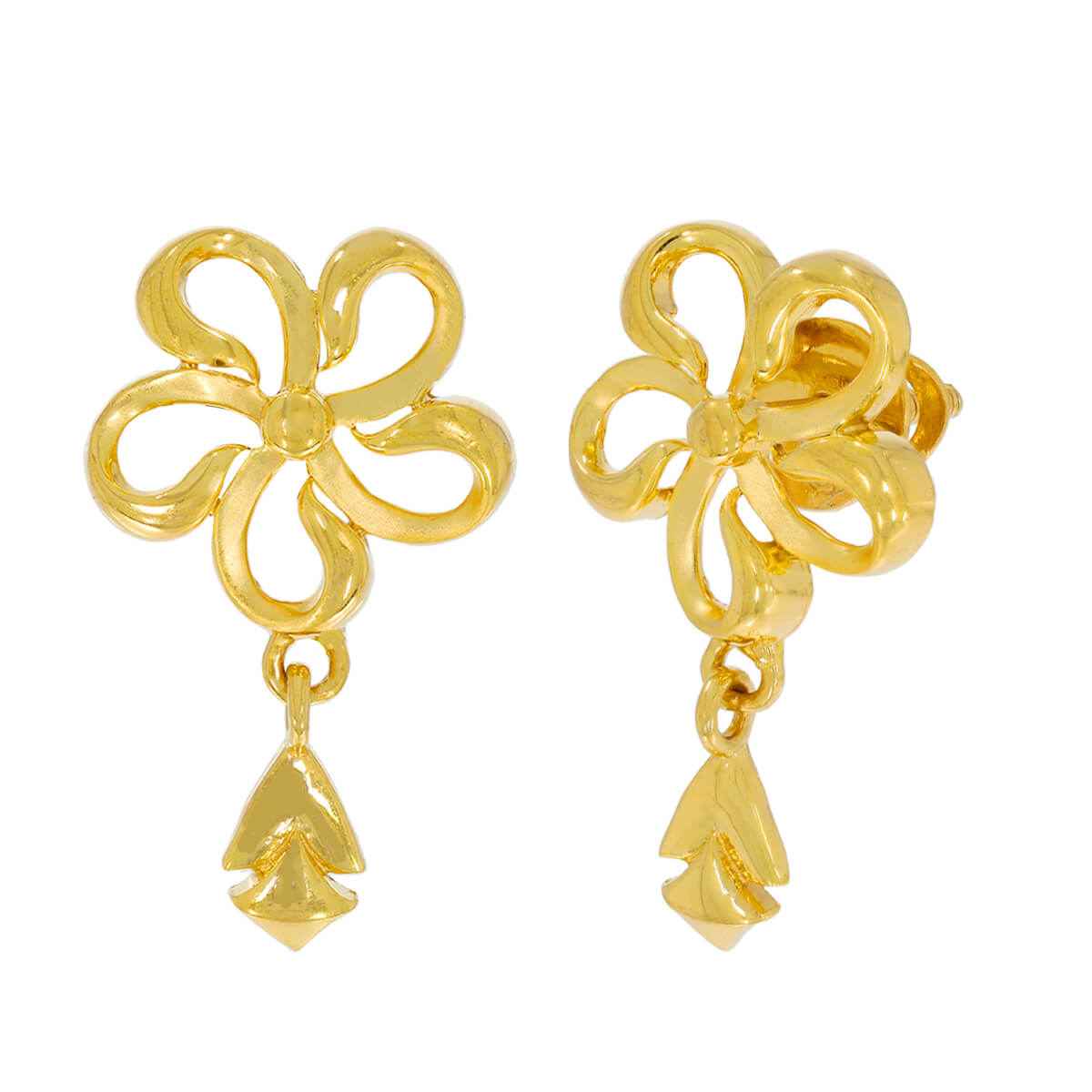 floret cutout gold earring with Free Gold Coin