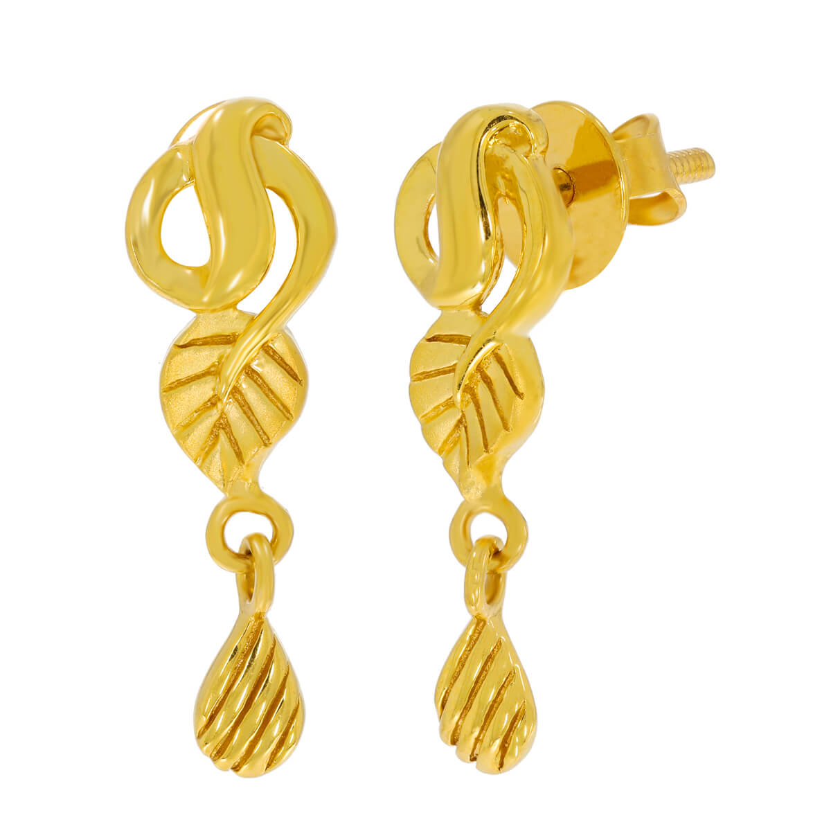 leaf hanging gold earring