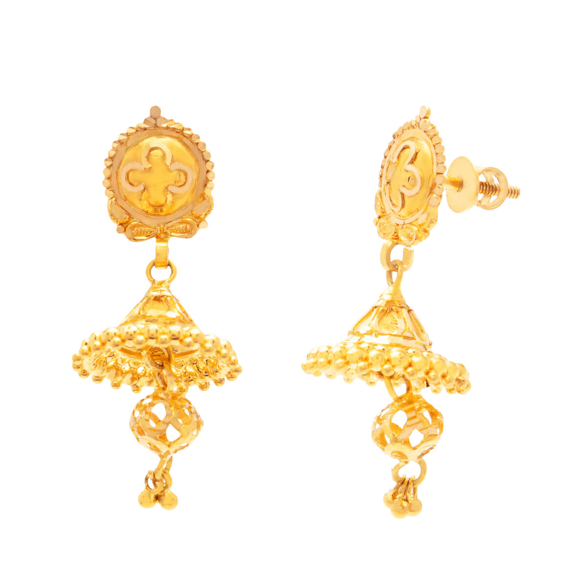 Nainika Gold Earrings with Free Gold Coin