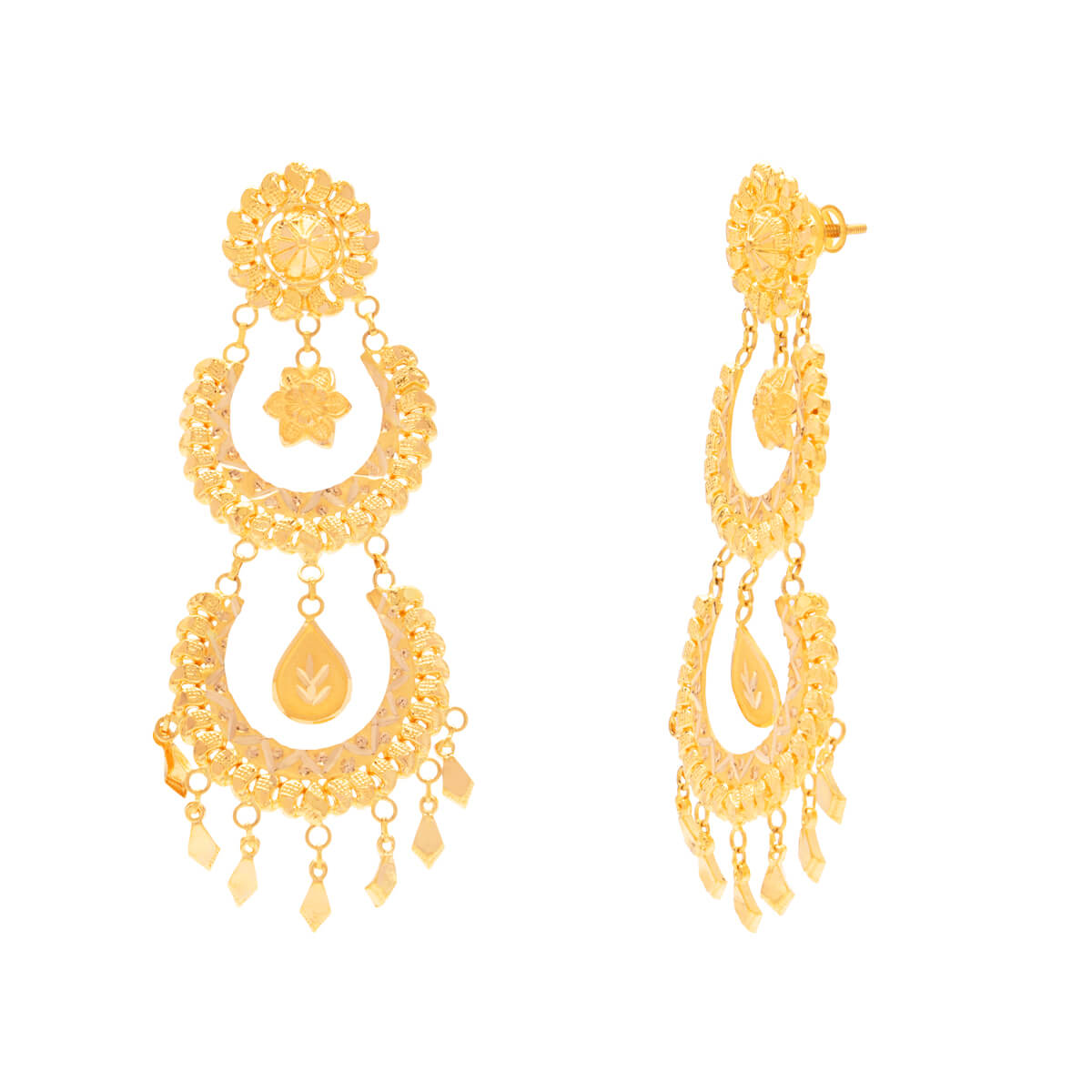 Nandana Gold Earrings with Free Gold Coin