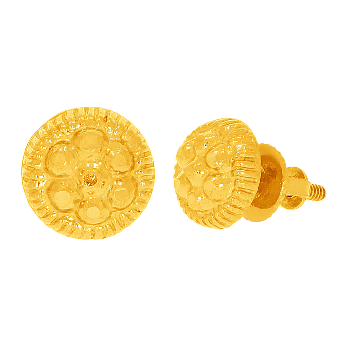 Floral Oribt Gold Earring with Free Gold Coin