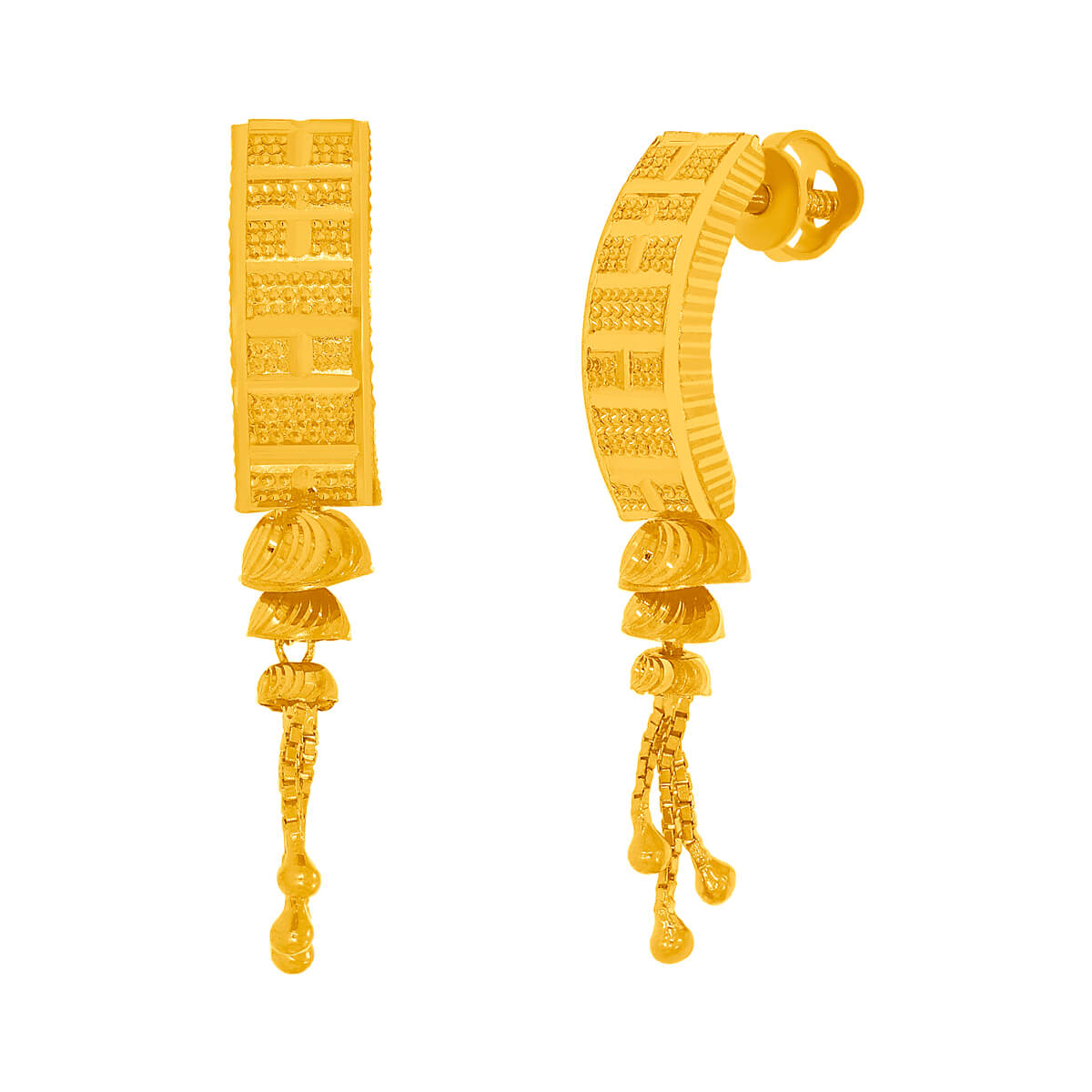 Foliole Gold Earring with Free Gold Coin